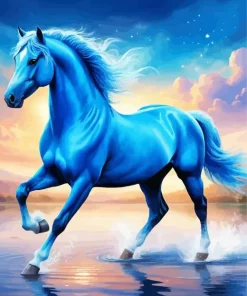 Blue Horse Diamond Painting