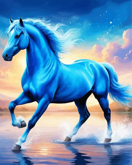 blue horse Diamond Paintings Blue Horse Diamond Painting