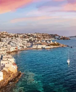 Blue Mykonos Diamond Painting