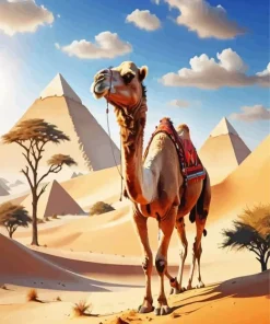 Camel And Pyramids Diamond Painting