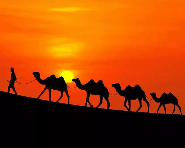 camels at sunset Diamond Paints Camels At Sunset Diamond Painting