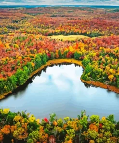 Canada Heart Lake Diamond Painting