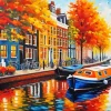 Canal Houses Amsterdam In Autumn Diamond Painting
