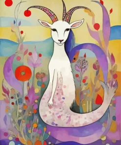 Capricorn Goat Mermaid Art Diamond Painting