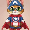 Captain America Cat Diamond Painting