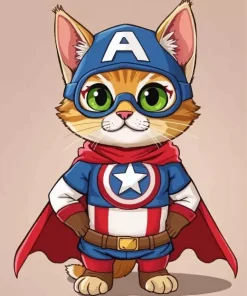 Captain America Cat Diamond Painting