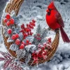 Cardinal In Snow Diamond Painting