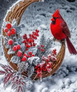 Cardinal In Snow Diamond Painting