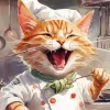 Cartoon Cat Chef Diamond Painting