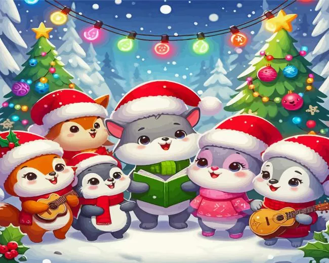 cartoon christmas animals Diamond Paintings Cartoon Christmas Animals Diamond Painting