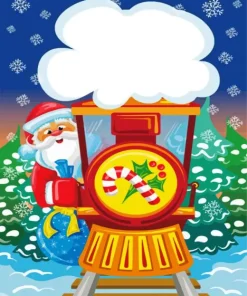 Cartoon Christmas Train Diamond Painting