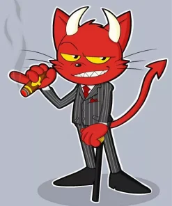 Cartoon Devil Cat Diamond Painting