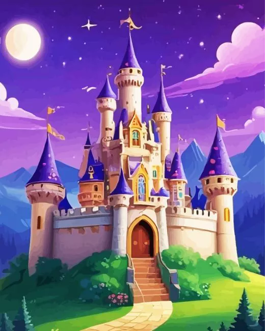 cartoon disney castle Diamond Paintings Cartoon Disney Castle Diamond Painting