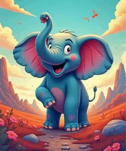 Cartoon Elephant Diamond Painting