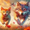 Cat And Wolf Diamond Painting