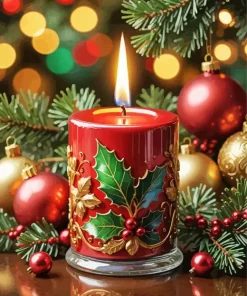 Christmas Candle Diamond Painting