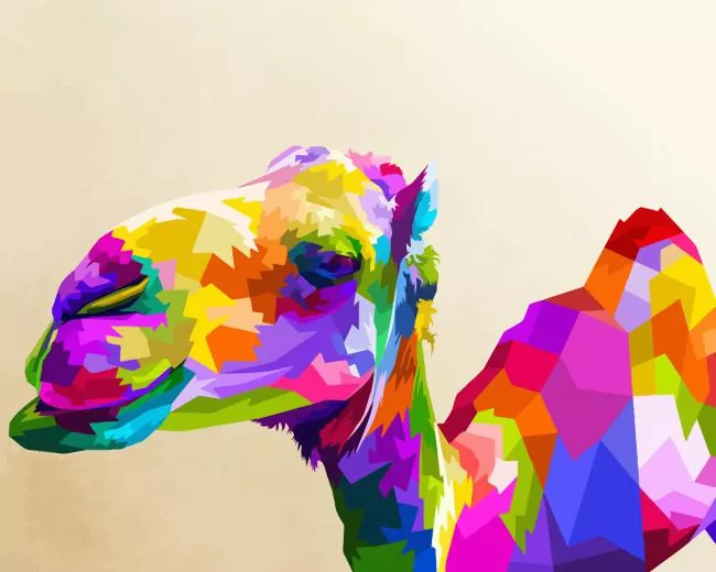 colorful camel painting by numbers Colorful Camel Diamond Painting