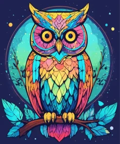Colorful Owl Bird Diamond Painting