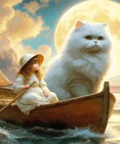 Cool Girl In A Boat Art Diamond Painting