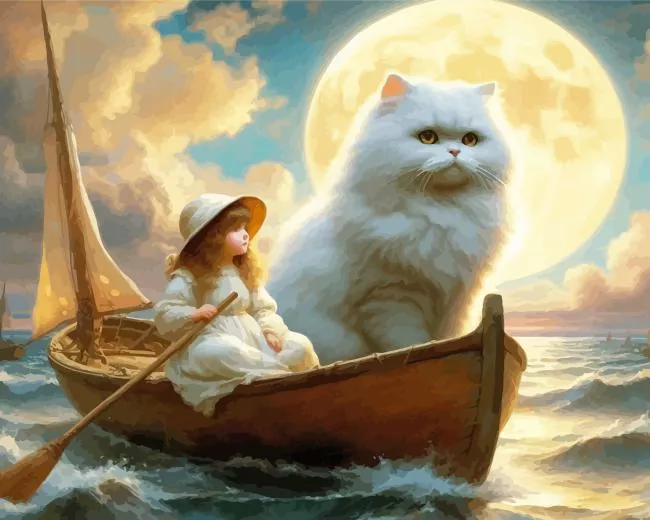 cool girl in a boat art Diamond by Numbers Cool Girl In A Boat Art Diamond Painting