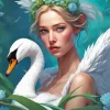 Cool Girl Swan Diamond Painting
