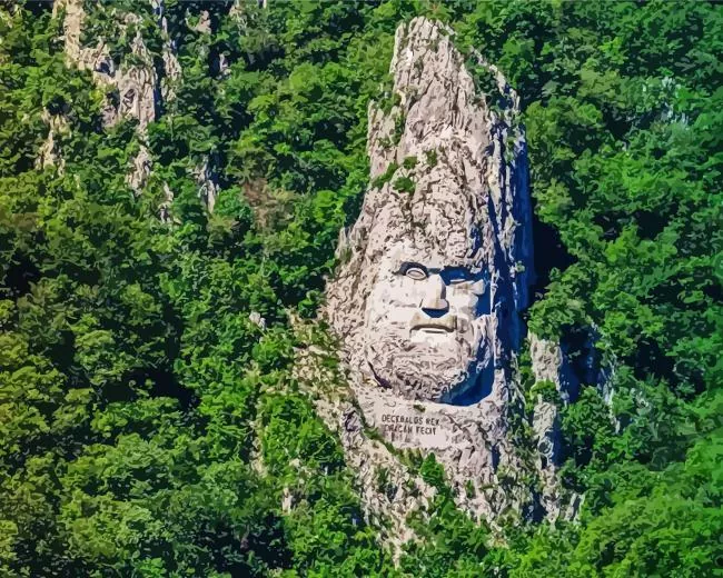 decebalus rock sculpture Diamond Paintings Decebalus Rock Sculpture Diamond Painting