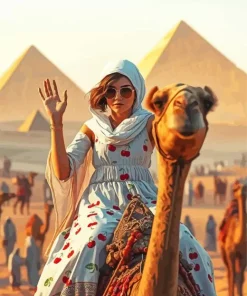 Egyptian Girl On Camel Diamond Painting