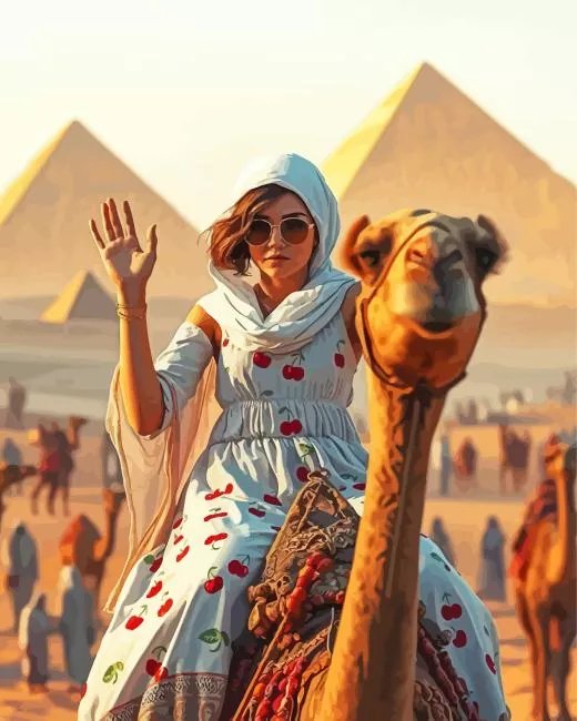 egyptian girl on camel Diamond Paints Egyptian Girl On Camel Diamond Painting