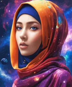 Galaxy Muslim Girl Diamond Painting