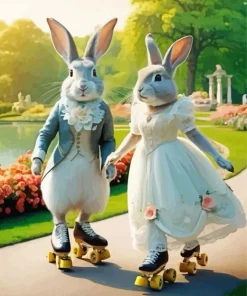 Giant Bunny Couple Diamond Painting