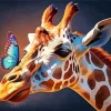 Giraffe And Butterfly Diamond Painting