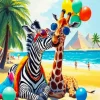 Giraffe And Zebra Diamond Painting