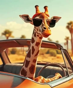 Giraffe Car Art Diamond Painting