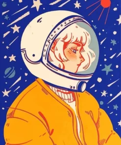 Girl In Space Art Diamond Painting