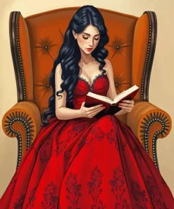Girl Reading A Book Diamond Painting