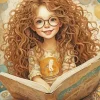 Girl Reading A Book Art Diamond Painting
