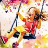 Happy Girl On A Swing Diamond Painting