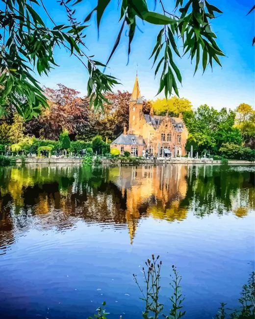 minnewater park belgium painting by numbers Minnewater Park Belgium Diamond Painting