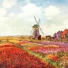 Monet Tulip Field In Holland Diamond Painting