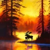 Moose Silhouette Diamond Painting