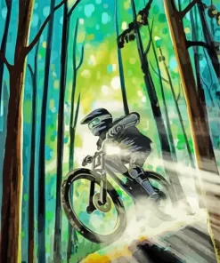 Mountain Biking Illustration Diamond Painting
