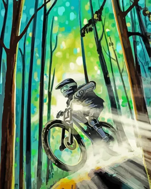 mountain biking illustration Diamond Dotz Mountain Biking Illustration Diamond Painting