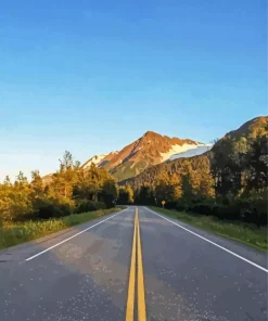 Mountain Road Landscape Diamond Painting