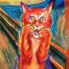 Munch Scream Cat Diamond Painting
