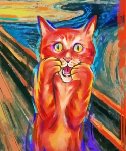 Munch Scream Cat Diamond Painting