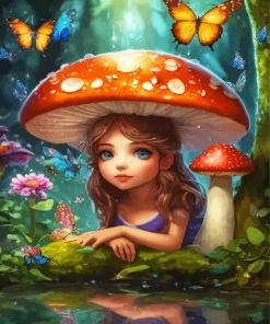 Mushroom Fairy Diamond Painting