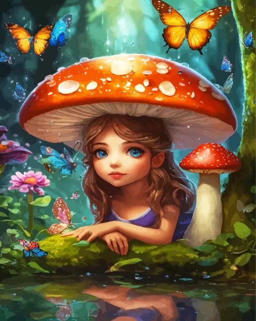 mushroom fairy Diamond Paintings Mushroom Fairy Diamond Painting