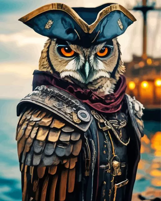 owl pirate Diamond Paintings Owl Pirate Diamond Painting
