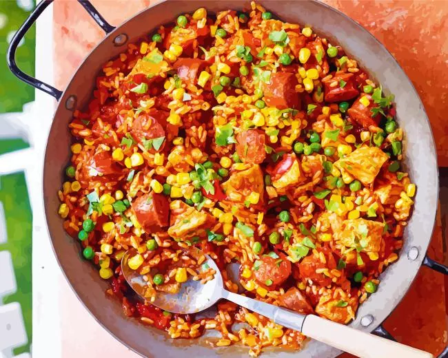 spanish paella dish Diamond By Numbers Spanish Paella Dish Diamond Painting