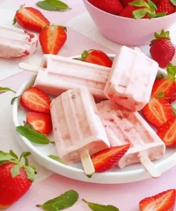Strawberries Cream Popsicles Diamond Painting